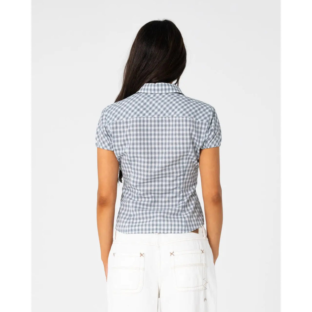 Rusty Missy May Check Shirt - Navy / Cream Check