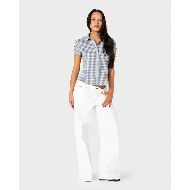 Rusty Missy May Check Shirt - Navy / Cream Check