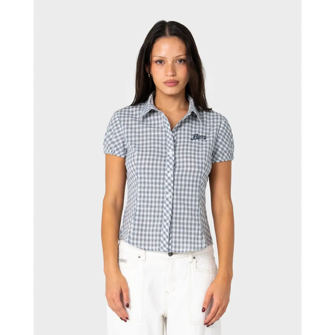 Rusty Missy May Check Shirt - Navy / Cream Check