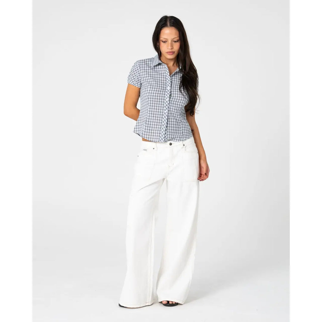 Rusty Missy May Check Shirt - Navy / Cream Check