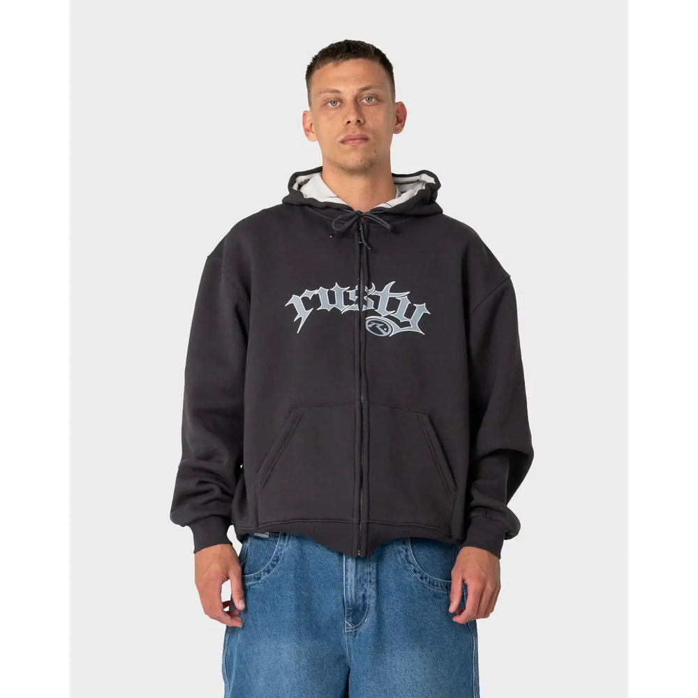 Rusty Monty 2.0 Zip Thru Hooded Fleece Hoodie - Carbon / S