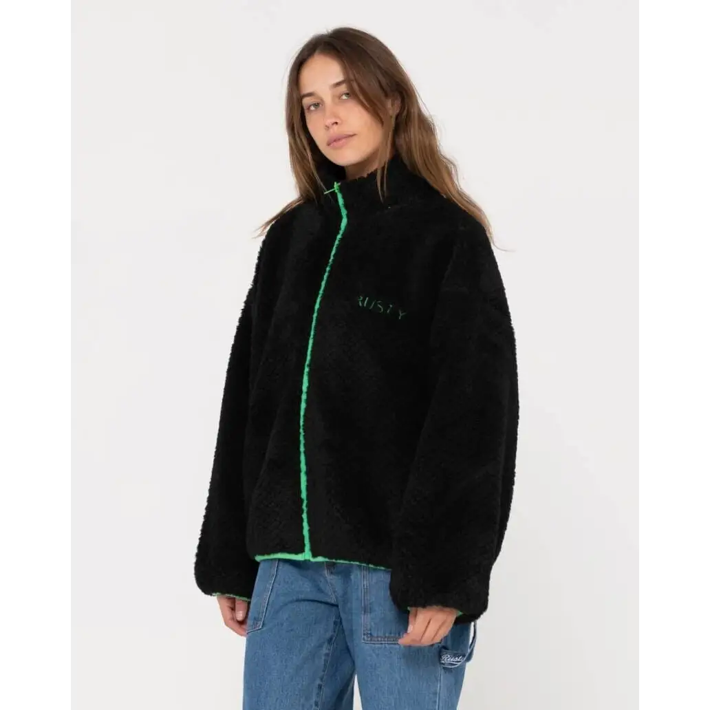 Rusty Ollie Sherpa Zip Through Fleece 