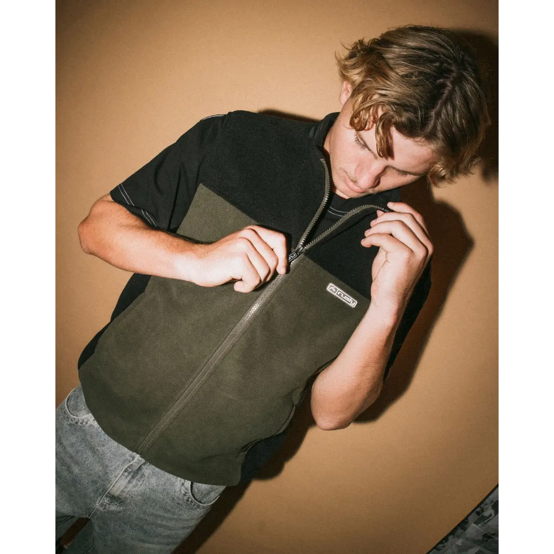 Rusty On The Run Tech Fleece Vest