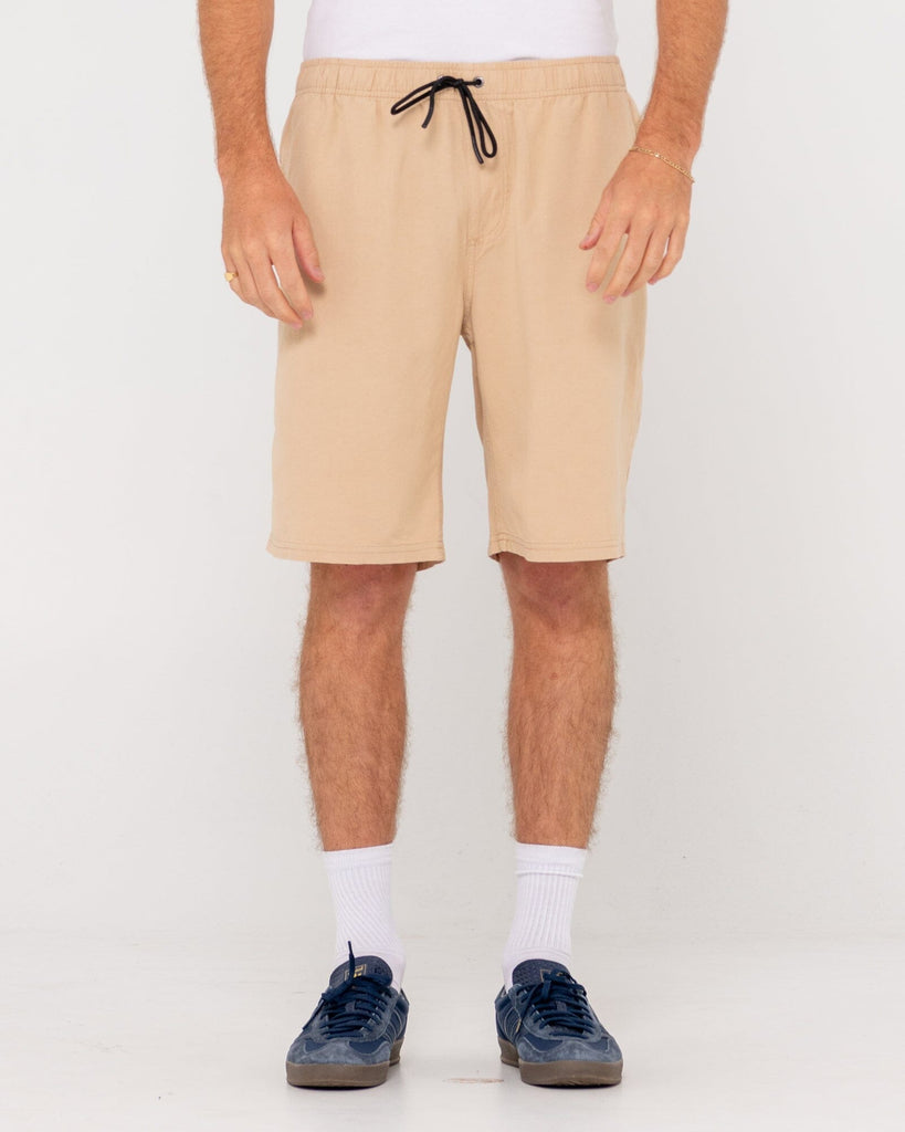 Rusty Overtone Elastic Linen Shorts 