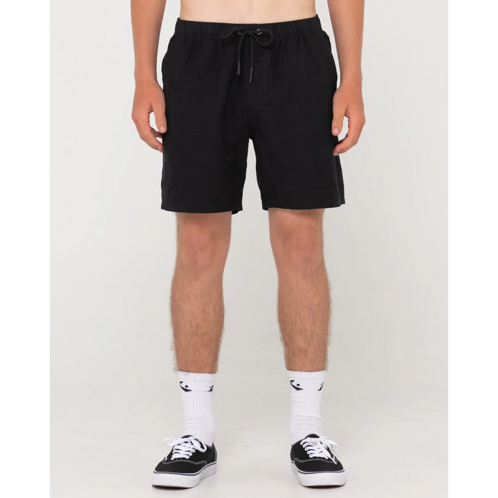 Rusty Overtone Linen 17" Youth Elastic Shorts 