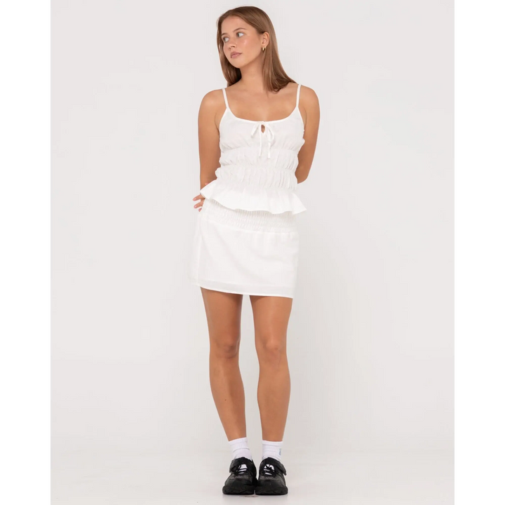 Rusty Palm Springs Shirred Mini Skirt 