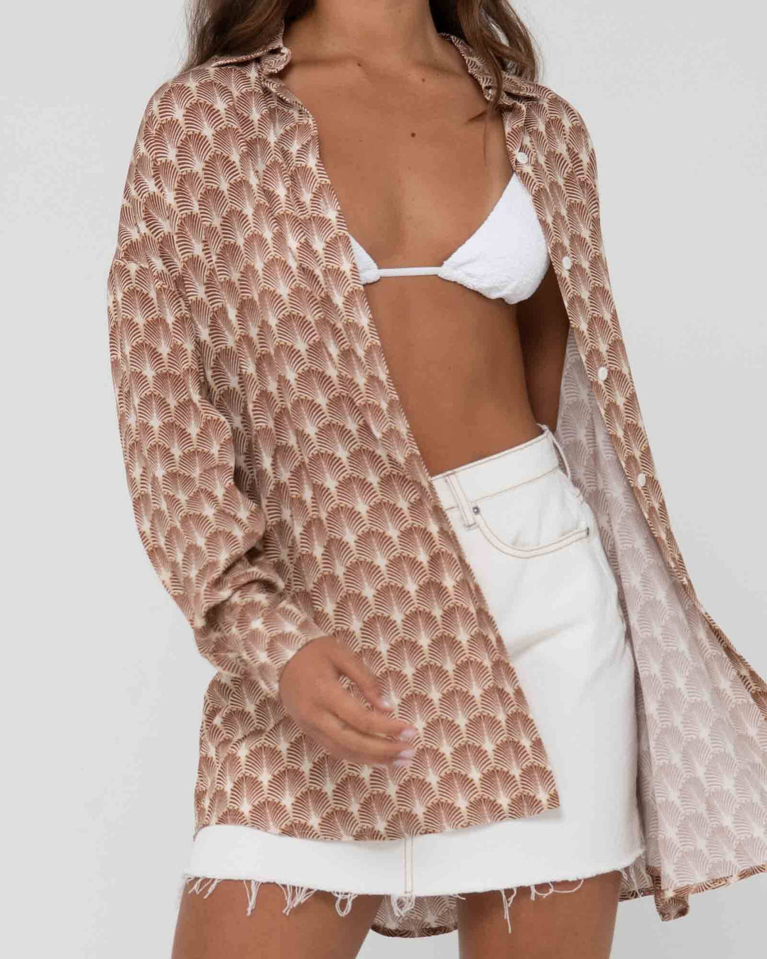 Rusty Panama Oversized Long Sleeve Shirt 