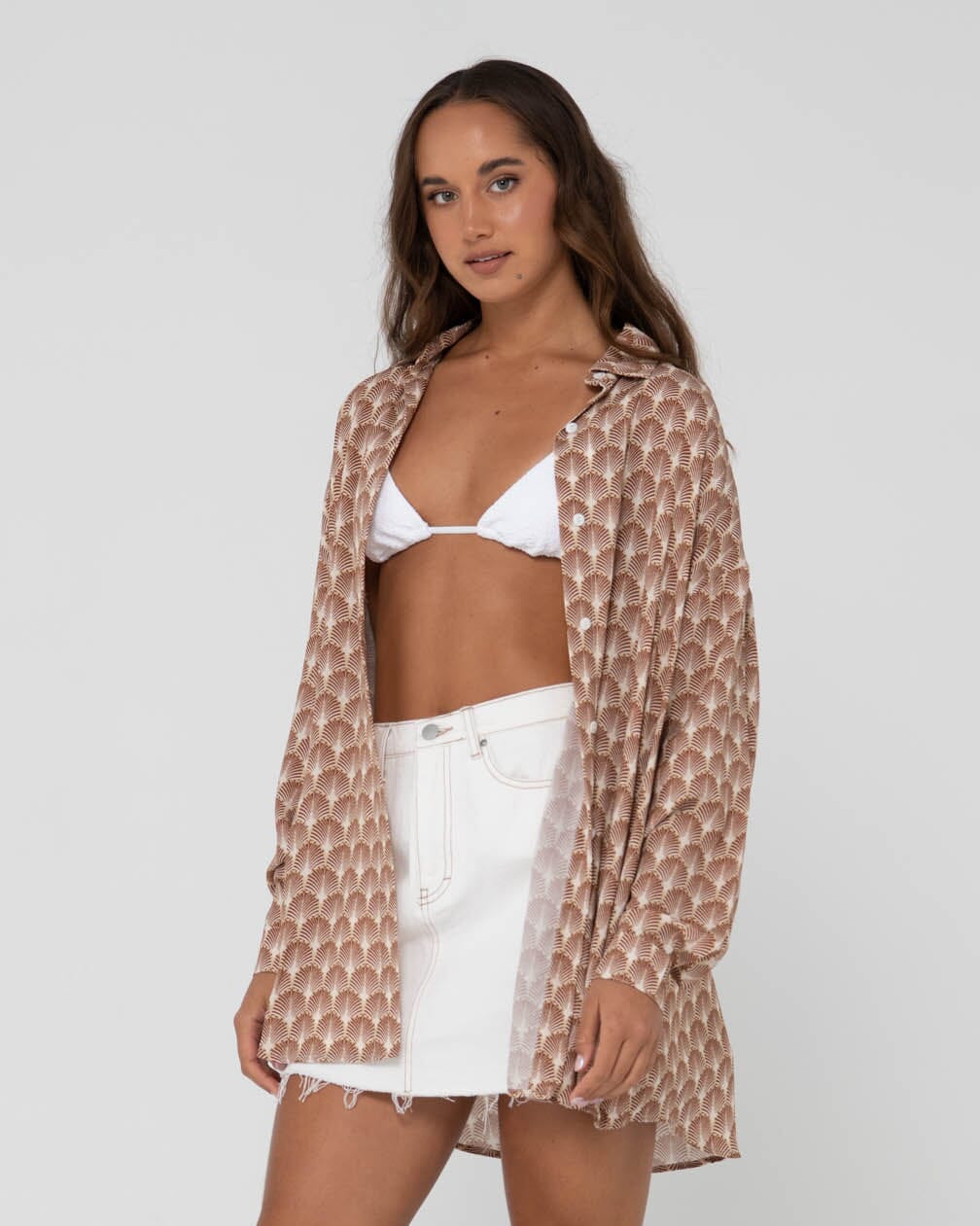 Rusty Panama Oversized Long Sleeve Shirt 