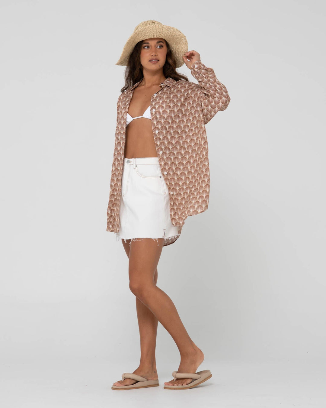 Rusty Panama Oversized Long Sleeve Shirt 