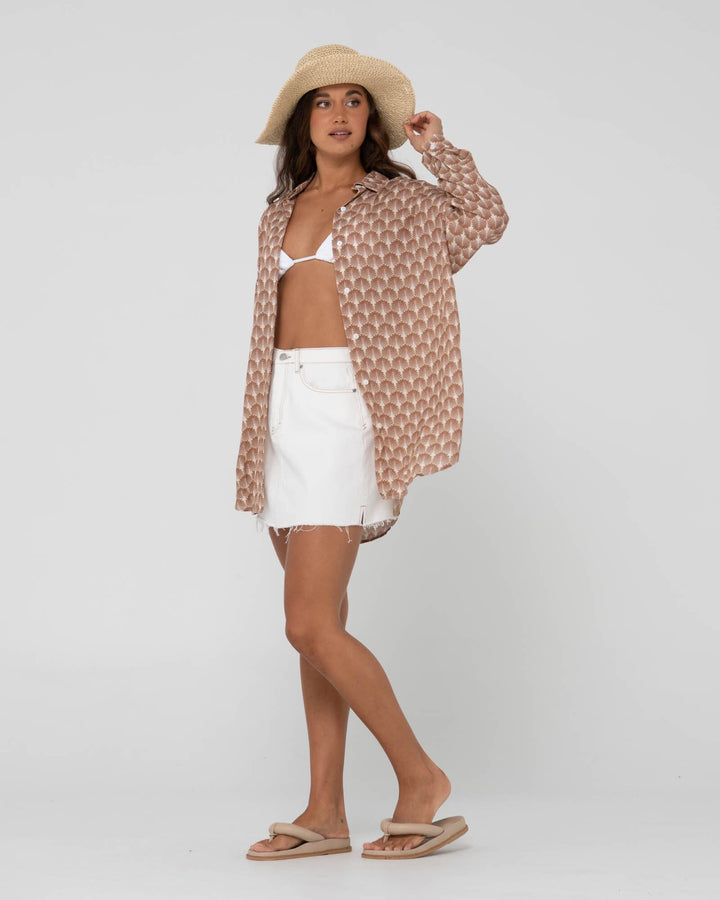 Rusty Panama Oversized Long Sleeve Shirt 