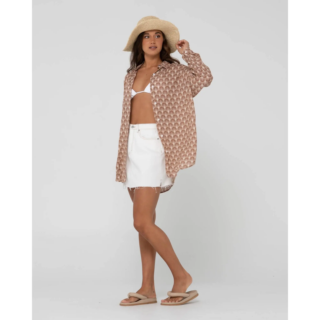 Rusty Panama Oversized Long Sleeve Shirt 