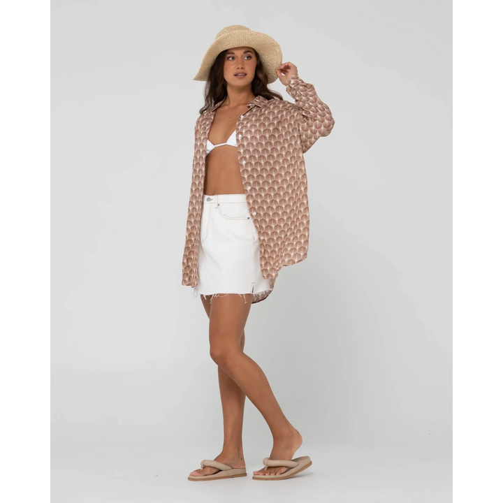 Rusty Panama Oversized Long Sleeve Shirt 