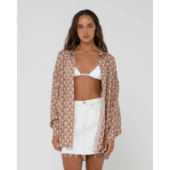 Rusty Panama Oversized Long Sleeve Shirt 