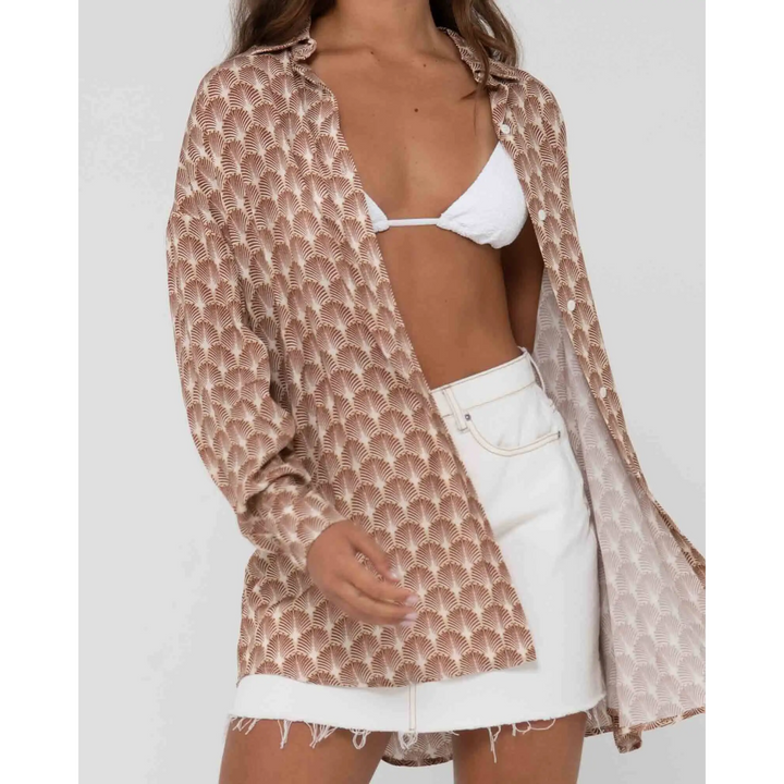 Rusty Panama Oversized Long Sleeve Shirt 