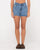 Rusty Penny Kick Flare Denim Shorts Middy Blue 14 