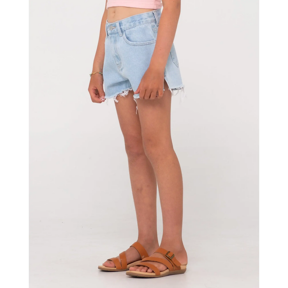 Rusty Penny Kick Flare Youth Denim Shorts 