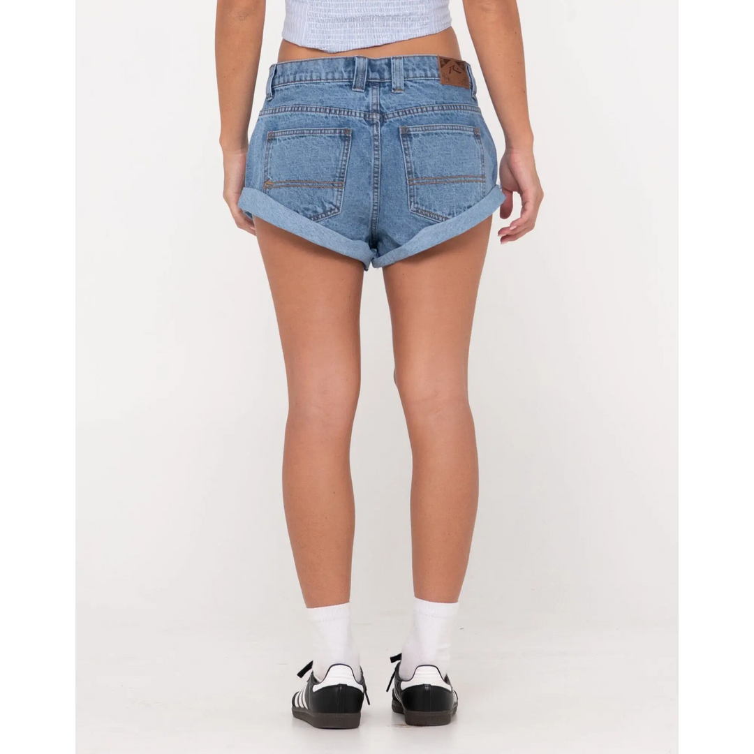 Rusty Pheonix Low Rise Denim Mini Shorts 