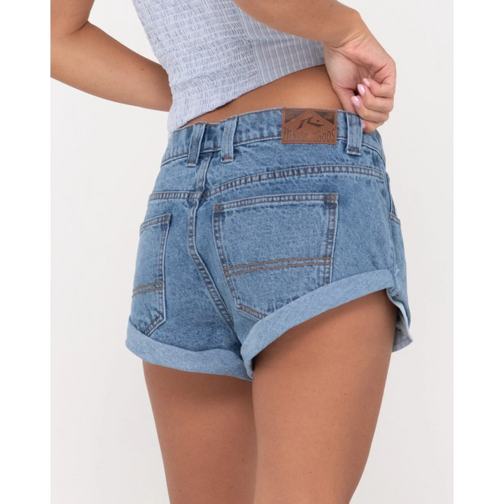 Rusty Pheonix Low Rise Denim Mini Shorts 