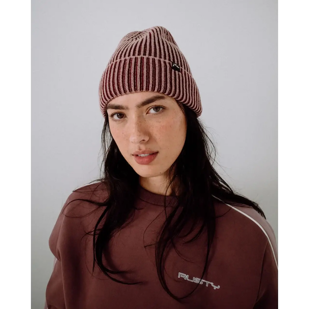 Rusty Pixel Beanie - Burgundy