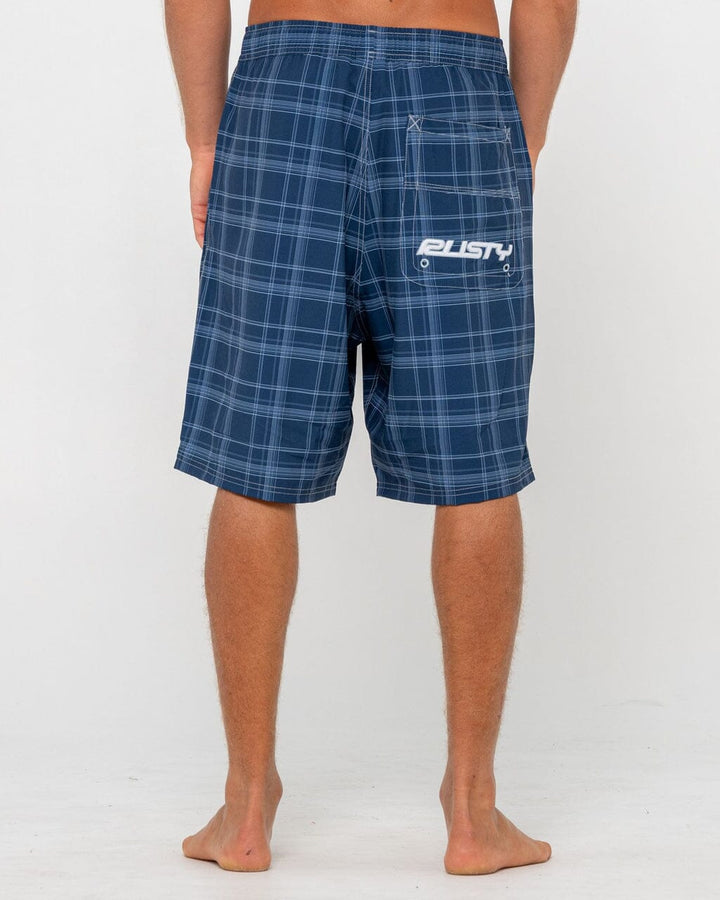 Rusty Plaid Daddy 22" Elastic Waist Boardshorts 