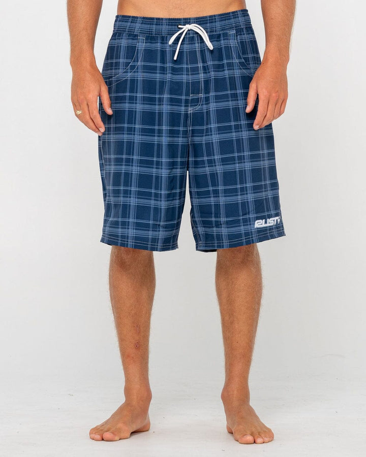 Rusty Plaid Daddy 22" Elastic Waist Boardshorts 