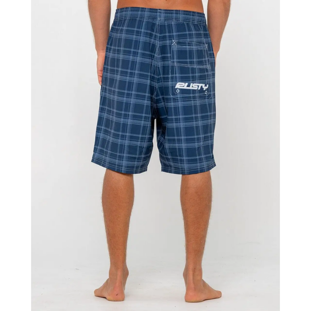 Rusty Plaid Daddy 22" Elastic Waist Boardshorts 