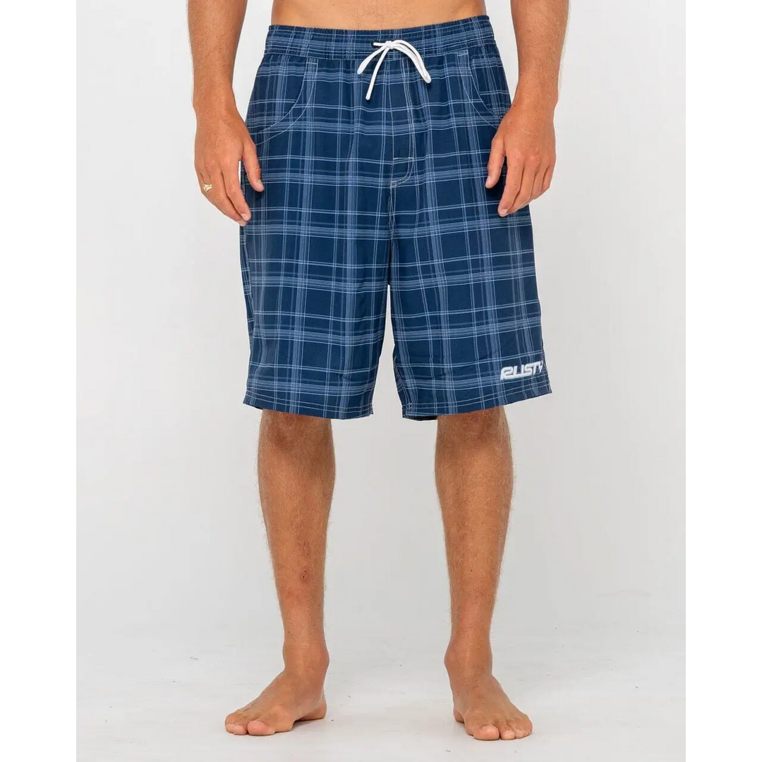 Rusty Plaid Daddy 22" Elastic Waist Boardshorts 