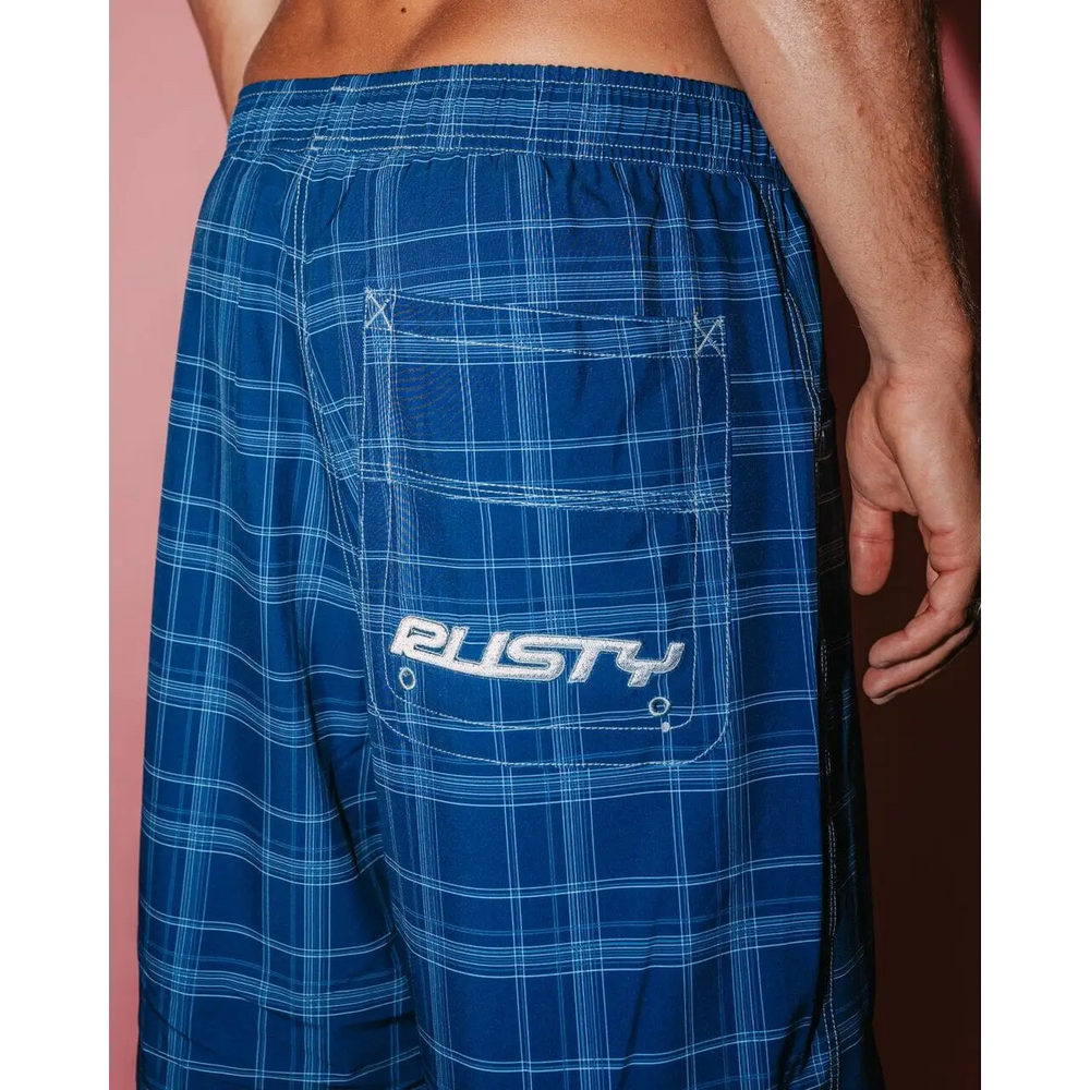 Rusty Plaid Daddy 22" Elastic Waist Boardshorts 