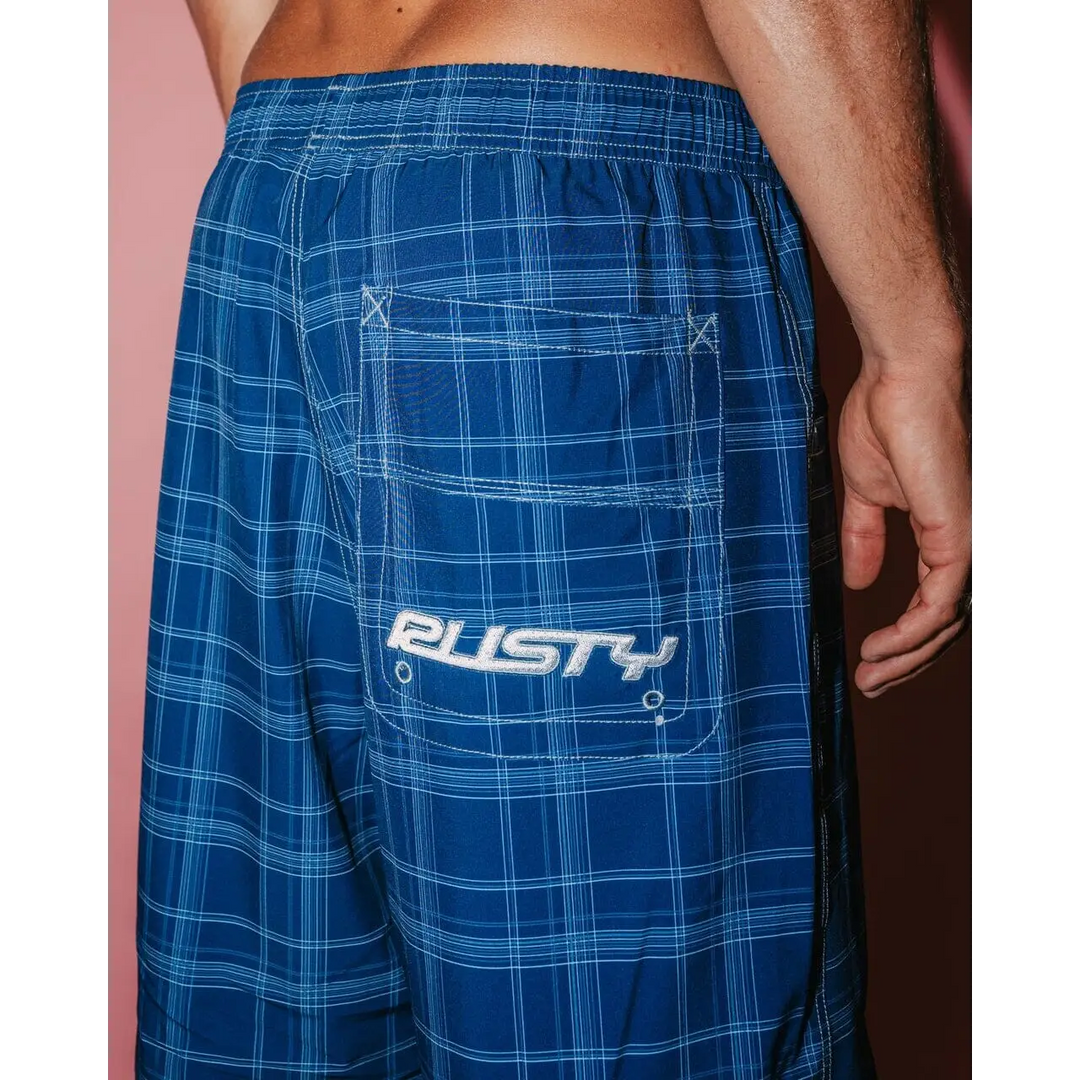 Rusty Plaid Daddy 22" Elastic Waist Boardshorts 