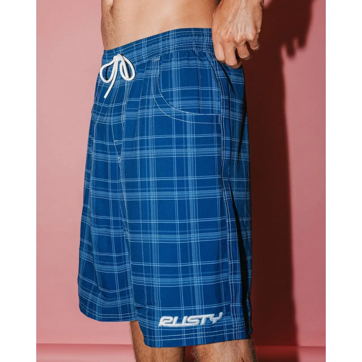 Rusty Plaid Daddy 22" Elastic Waist Boardshorts 