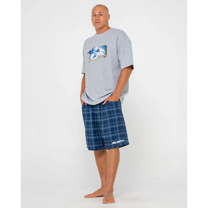 Rusty Plaid Daddy 22" Elastic Waist Boardshorts 