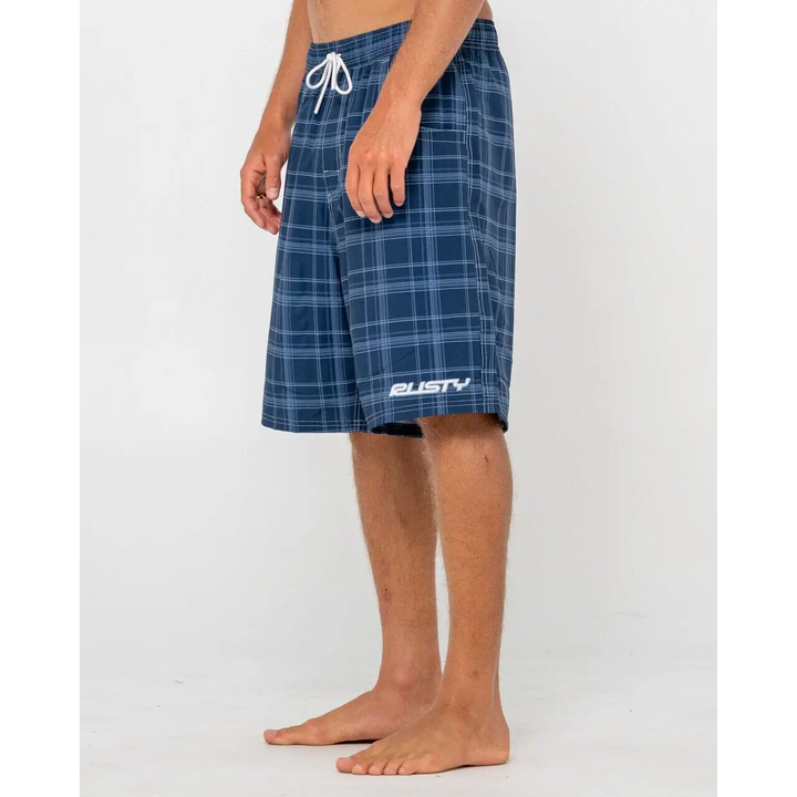 Rusty Plaid Daddy 22" Elastic Waist Boardshorts 