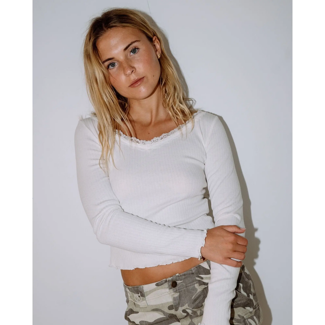 Rusty Polla-Anna Pointelle Long Sleeve Top 