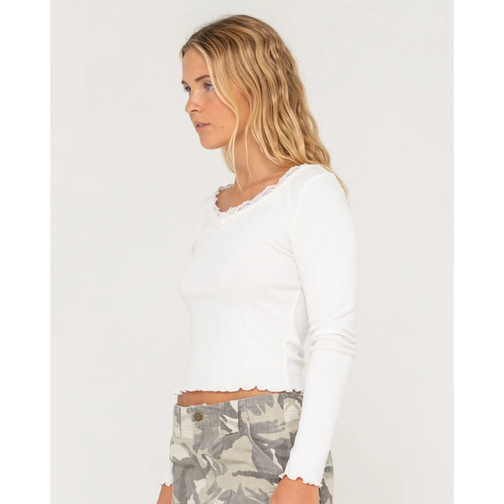 Rusty Polla-Anna Pointelle Long Sleeve Top 
