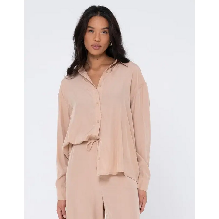 Rusty Porter Long Sleeve Shirt Pale Mustard 8 