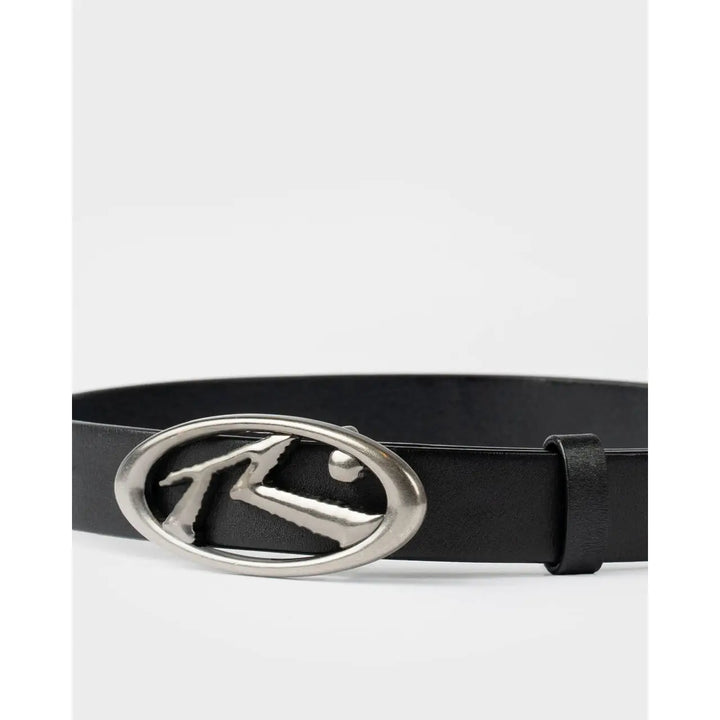 Rusty R Dot Buckle Leather Belt