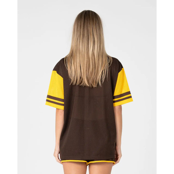 Rusty Rag Stripe Mesh Oversized T-Shirt
