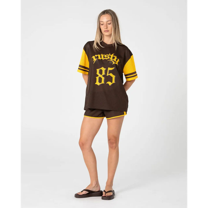 Rusty Rag Stripe Mesh Oversized T-Shirt