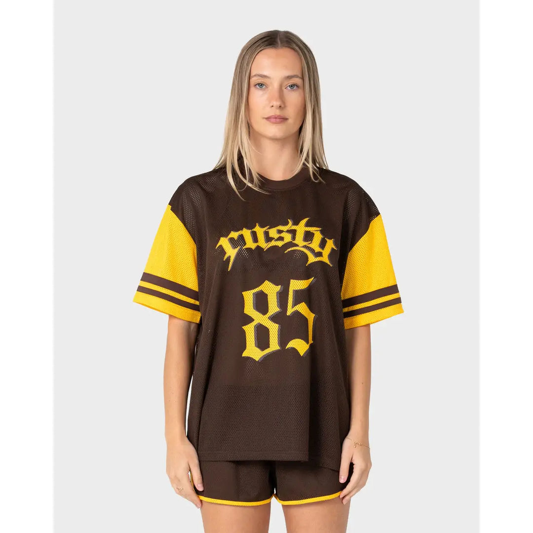Rusty Rag Stripe Mesh Oversized T-Shirt