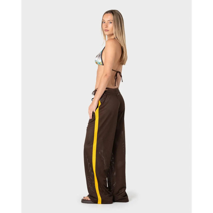 Rusty Rag Stripe Wide Leg Mesh Pants