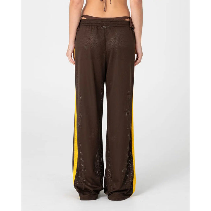 Rusty Rag Stripe Wide Leg Mesh Pants