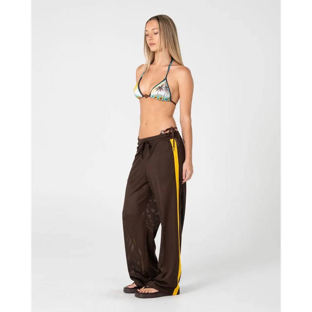 Rusty Rag Stripe Wide Leg Mesh Pants