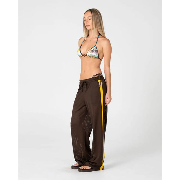 Rusty Rag Stripe Wide Leg Mesh Pants