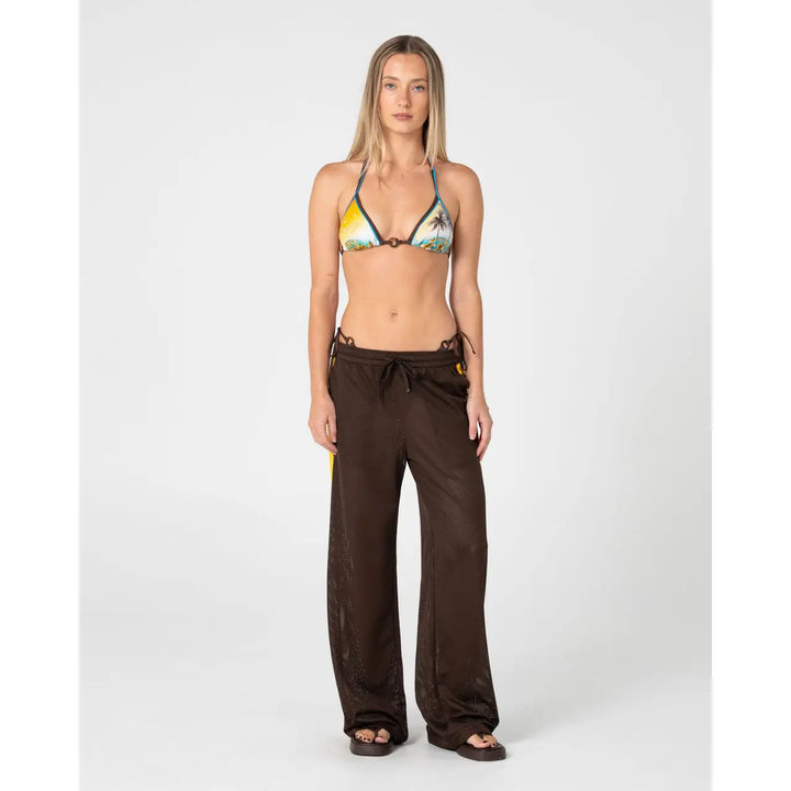 Rusty Rag Stripe Wide Leg Mesh Pants