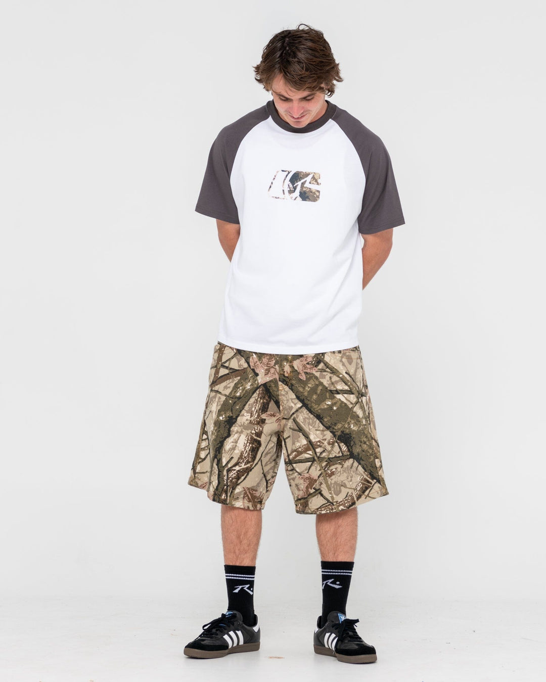 Rusty Rambo Raglan Camo Graphic T-Shirt 