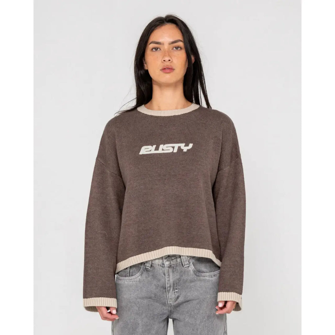 Rusty Rider Relaxed Crew Knit - Pinecone / XS