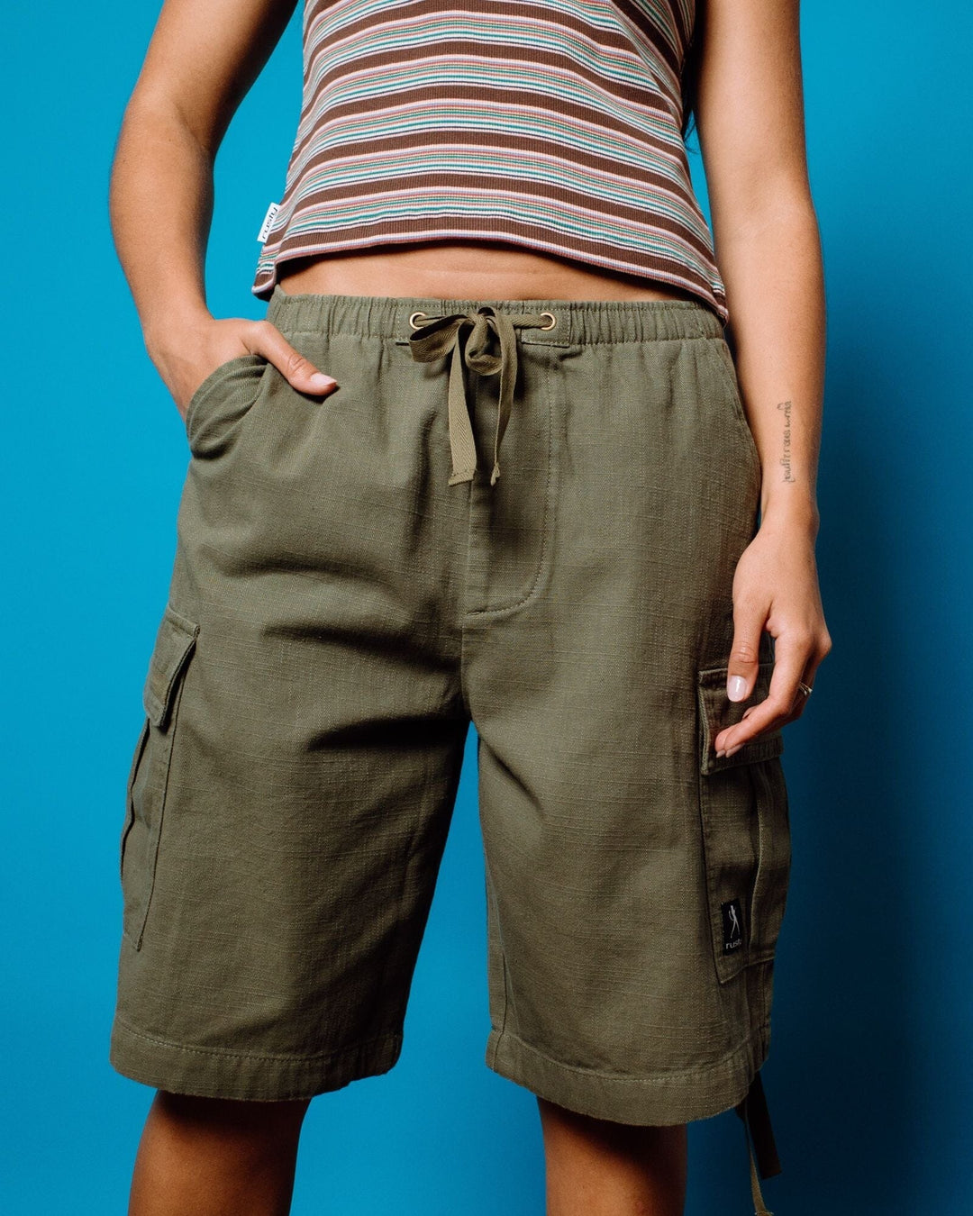 Rusty River Low Rise Baggy Cargo Shorts 