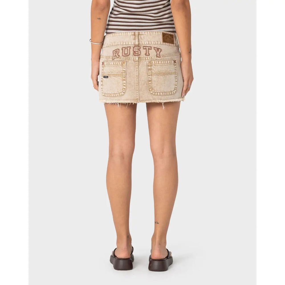 Rusty Roxxy Coffee Micro Mini Skirt