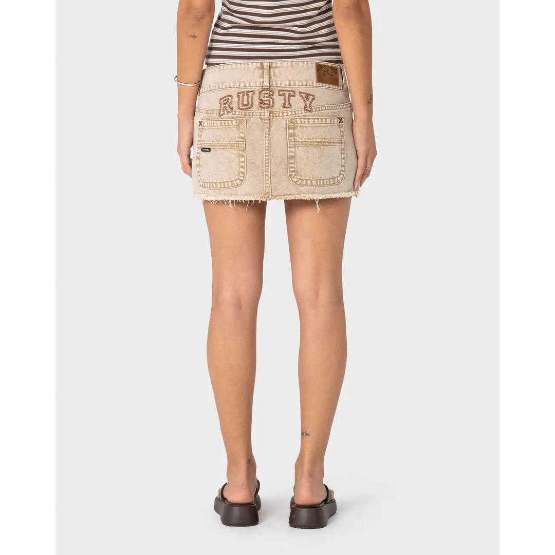 Rusty Roxxy Coffee Micro Mini Skirt