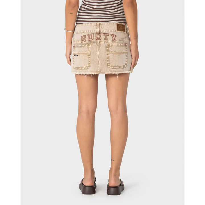 Rusty Roxxy Coffee Micro Mini Skirt